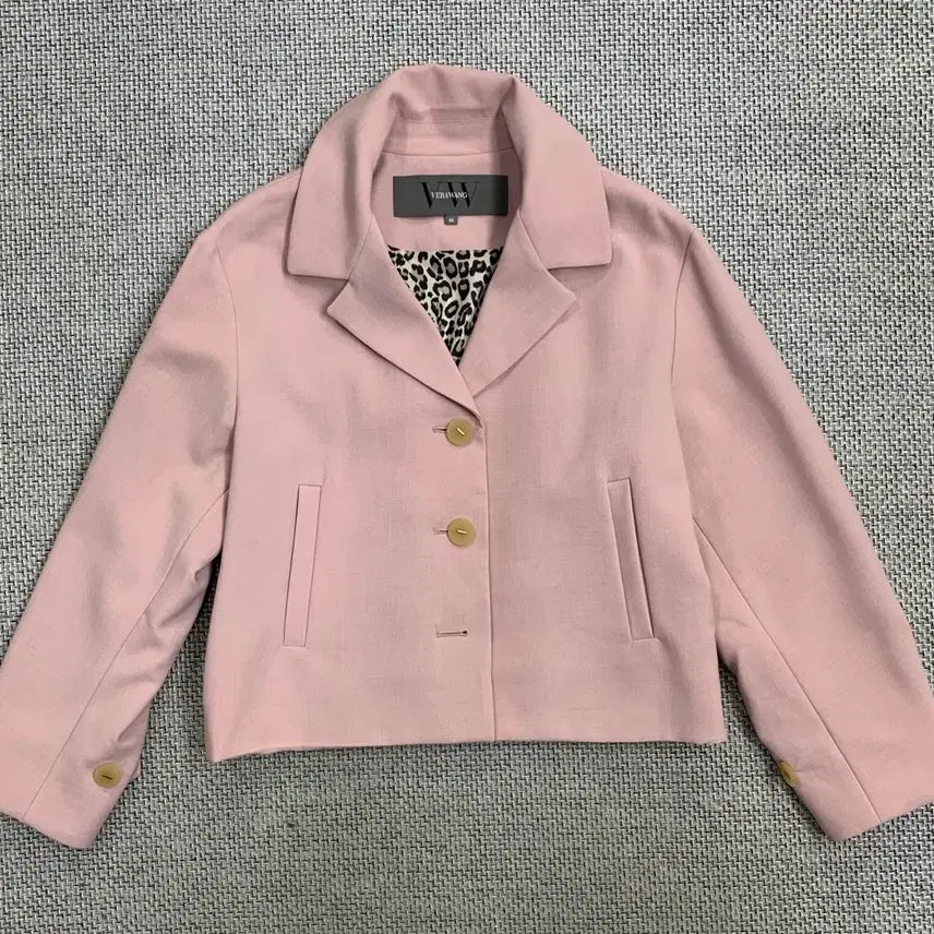 [BUNJANG] Vera Wang Pink Cropped Jacket Size 55 / 베라왕 핑크 크롭 자켓 55