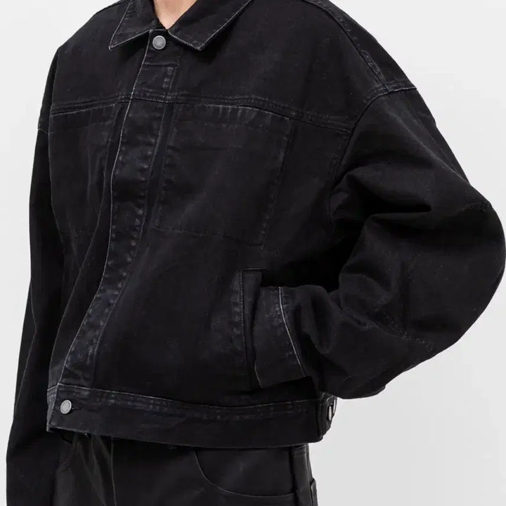 [BUNJANG] Entire Studio Vintage Washed Cropped Oversized Jacket / 엔타이어 스튜디오 자켓