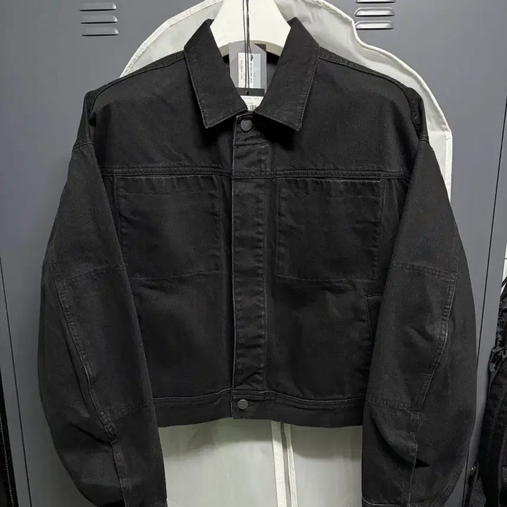 [BUNJANG] Entire Studio Vintage Washed Cropped Oversized Jacket / 엔타이어 스튜디오 자켓
