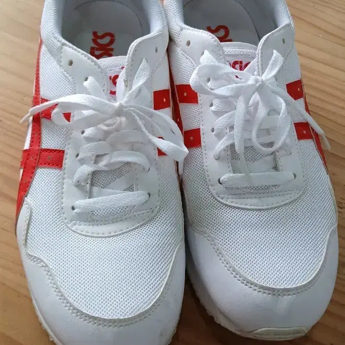 [BUNJANG] Asics Running Shoes White/Red Size 270 / 아식스 런닝 흰색/빨강 운동화  270사이즈