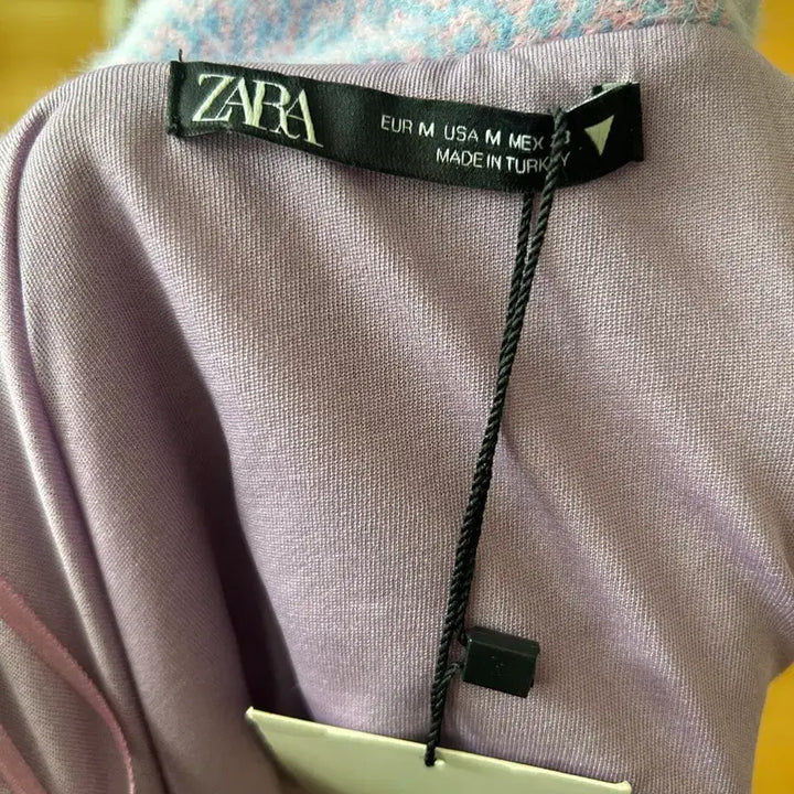 [BUNJANG] Zara Lavender Fluffy Cropped Jacket / 자라 연보라 플러피 크롭 자켓