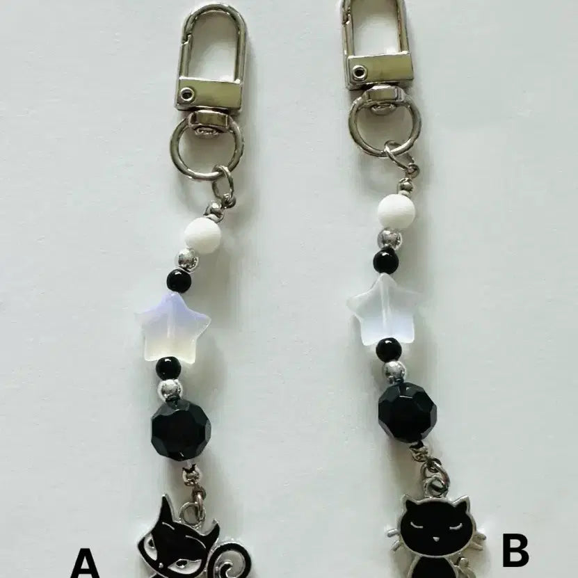 [BUNJANG] Handmade Cat Bead Keychain / 고양이 별 비즈 키링
