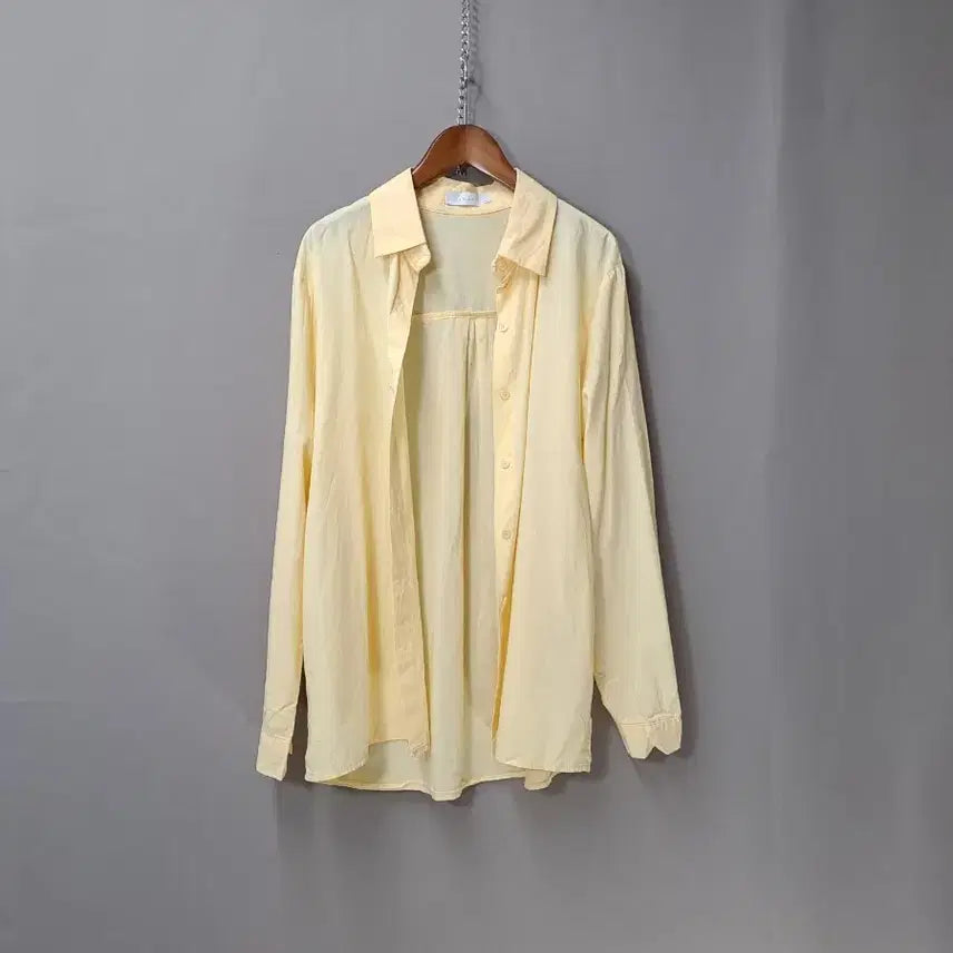 [BUNJANG] SMOORE Light Yellow Cotton Shirt / SMOORE 라이트 옐로우 면 셔츠