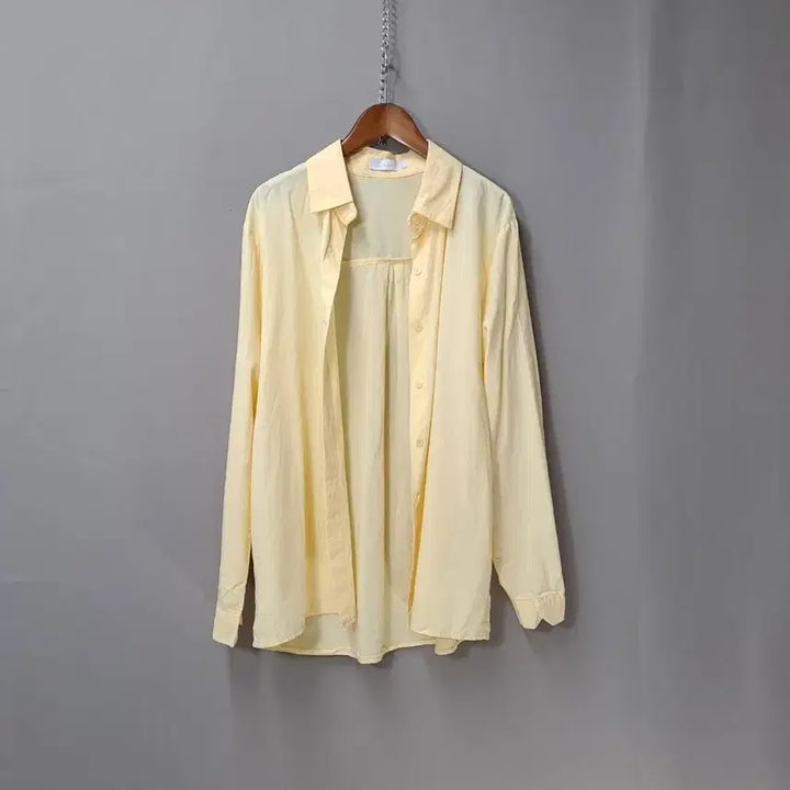 [BUNJANG] SMOORE Light Yellow Cotton Shirt / SMOORE 라이트 옐로우 면 셔츠