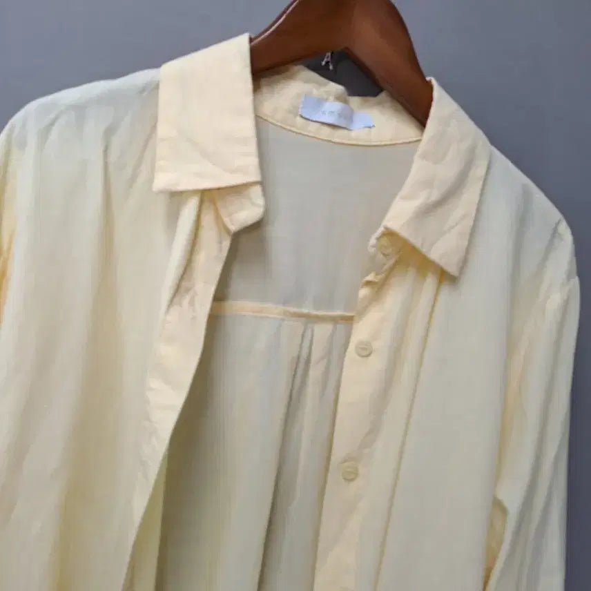 [BUNJANG] SMOORE Light Yellow Cotton Shirt / SMOORE 라이트 옐로우 면 셔츠