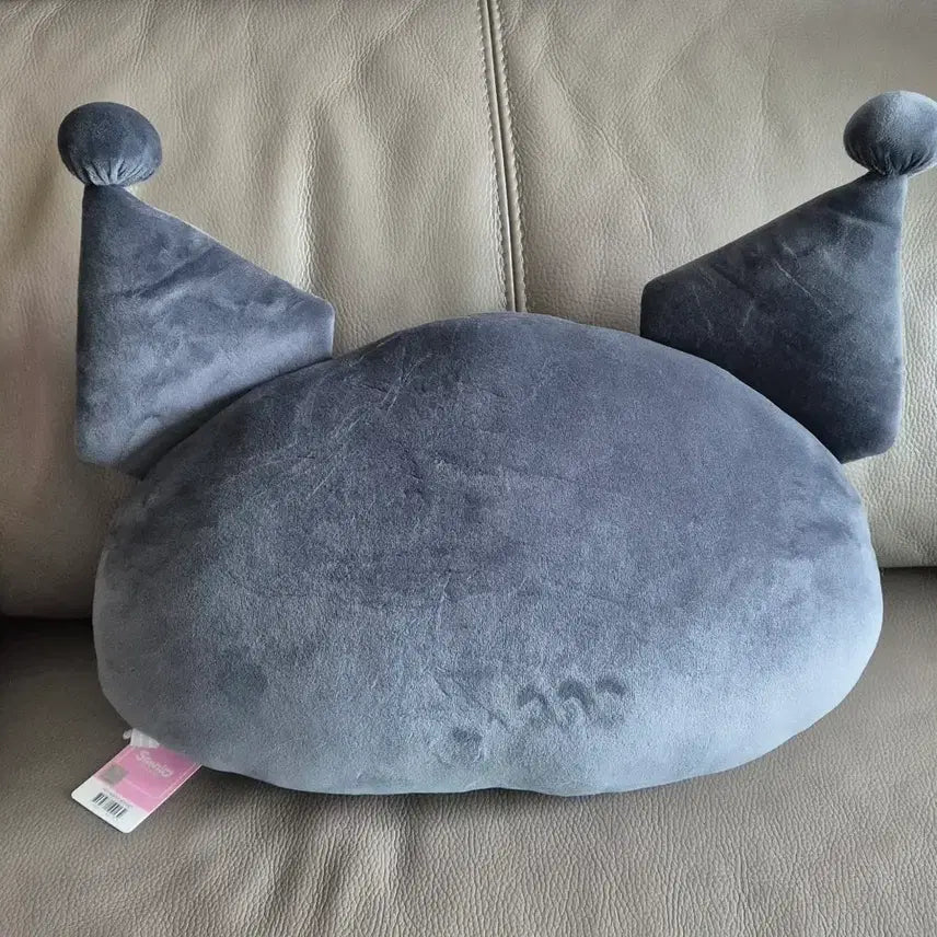 [BUNJANG] Sanrio Kuromi Face Cushion Plush Flower Check / 산리오 쿠로미 얼굴 쿠션 인형 플라워체크