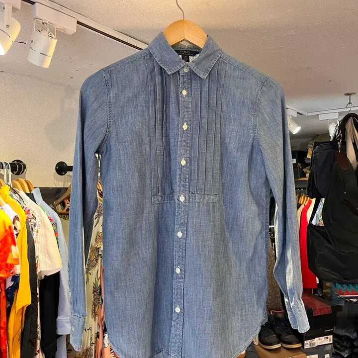 [BUNJANG] Polo Ralph Lauren Chambray Pintuck Shirt / 폴로 랄프로렌 샴브레이 턱 디테일 셔츠  Polo Ralph Lauren