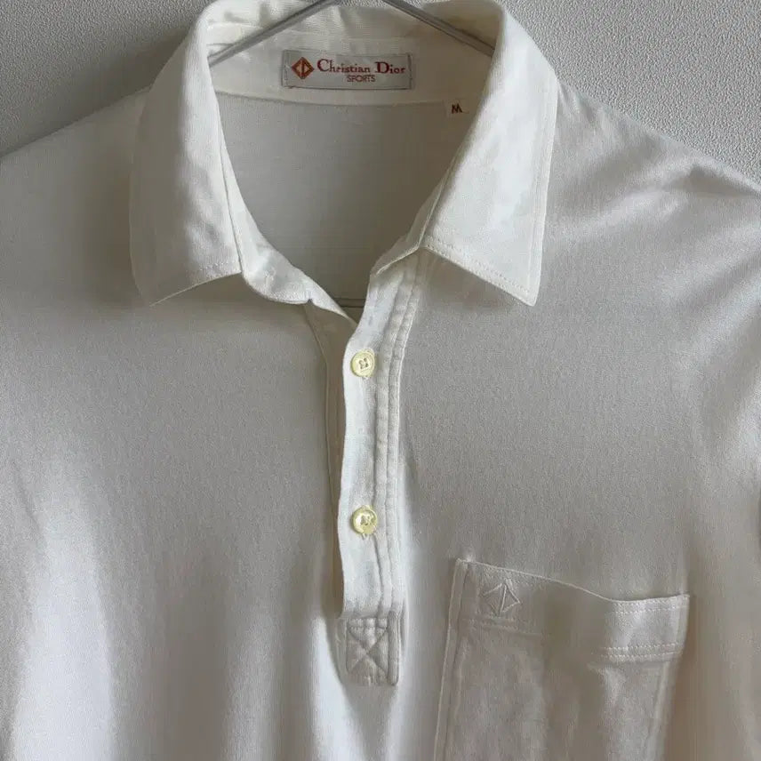 [BUNJANG] Christian Dior Sport White Long Sleeve Polo Shirt / 크리스찬 디올 스포츠 화이트 긴팔 폴로셔츠