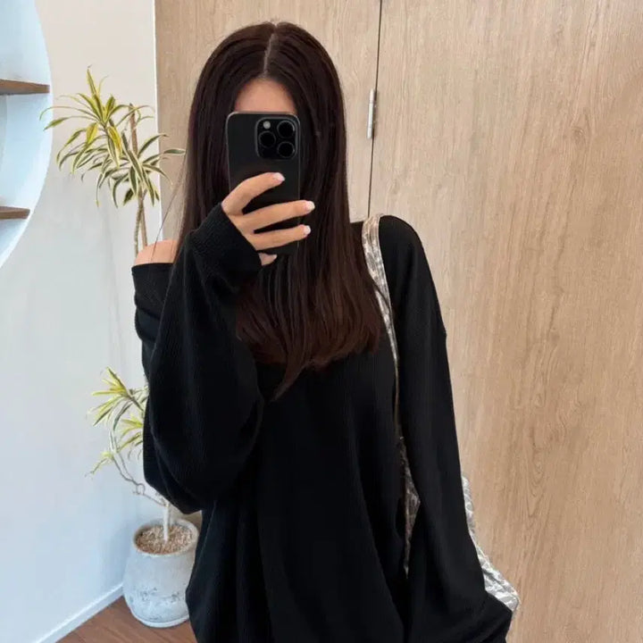 [BUNJANG] Ennuell Self-Produced Tencel Waffle Relaxed Fit Sweatshirt / 5.9->4.6 [1회 착용] 엔뉴엘 자체제작 텐셀 와플 훌렁핏 맨투맨