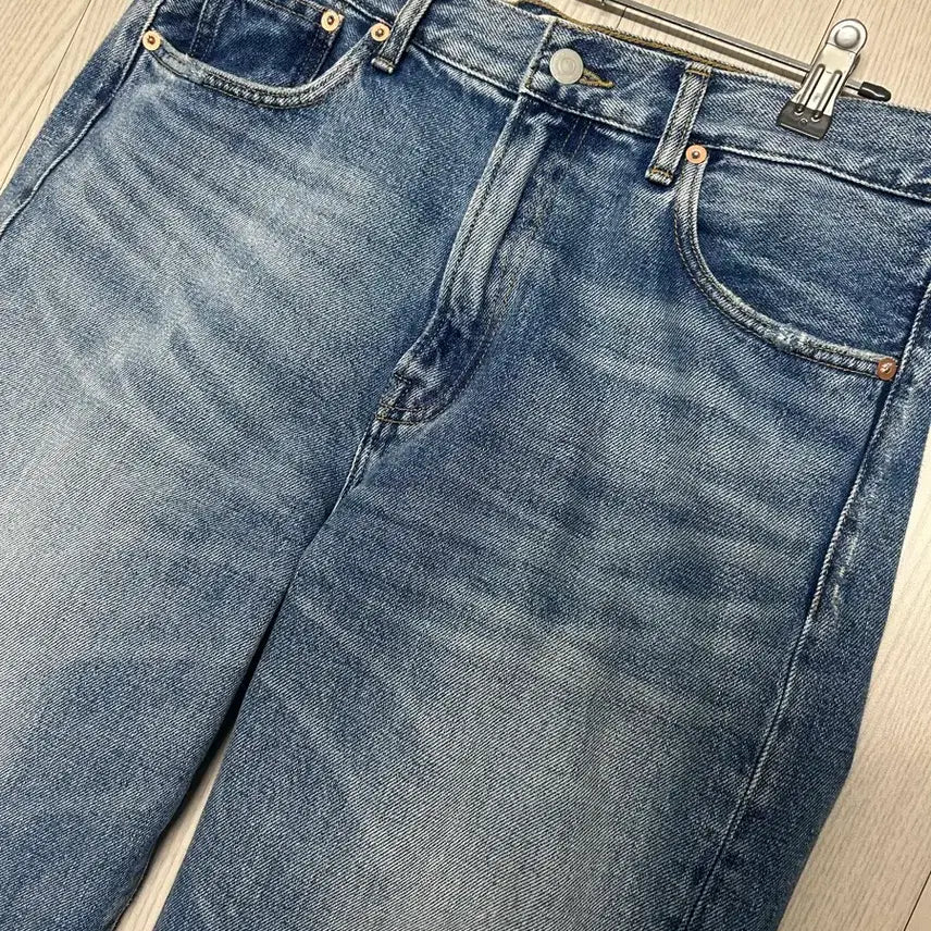 [BUNJANG] Paser Signature Straight Denim Jeans (Mid Blue) XL / XL) 파세르 시그니처 스트레이트 데님 [미드 블루]
