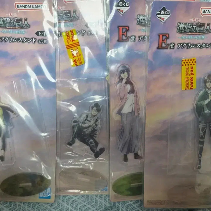 [BUNJANG] Attack on Titan E-san Acrylic Set (4 Types, Sealed) / 미개봉) 진격의거인 E상 아크릴 4종 일괄