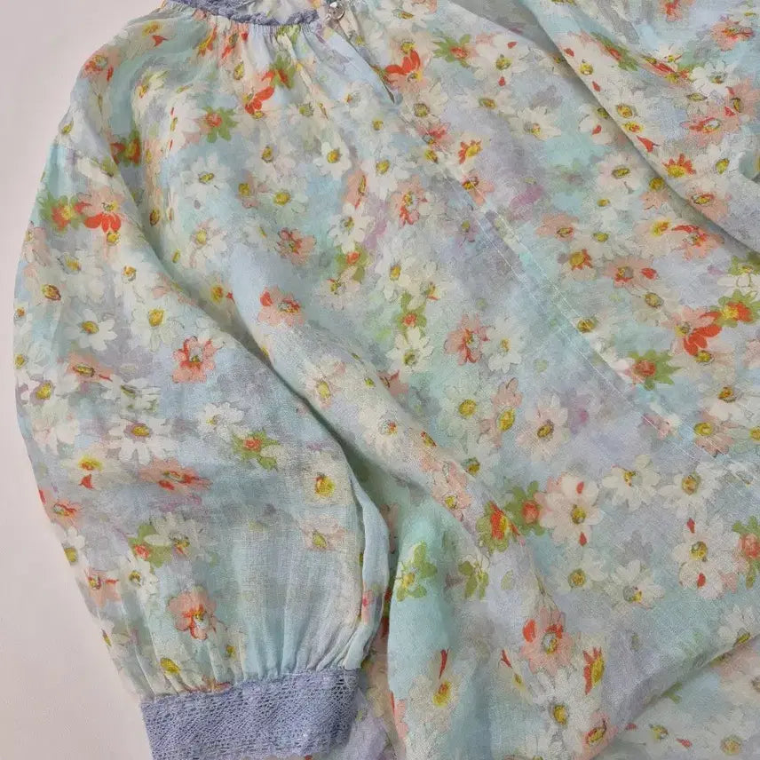[BUNJANG] Linen Floral Pattern Blouse / 플라워 패턴 린넨블라우스
