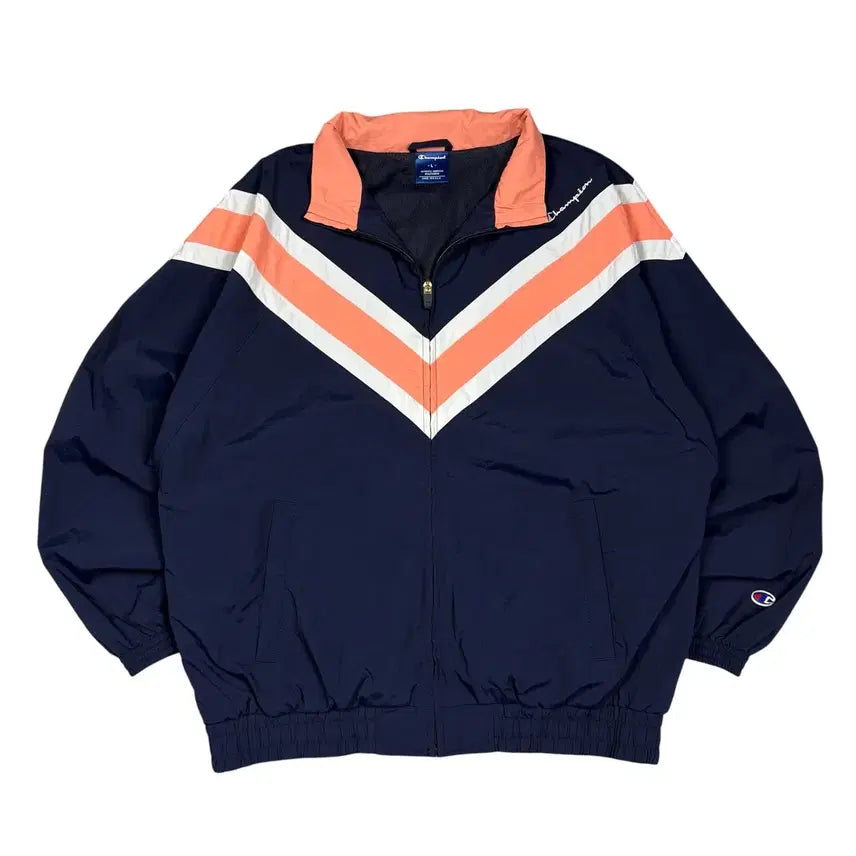 [BUNJANG] Champion Navy/Orange Windbreaker Jacket L / 챔피온 네이비/오렌지 바람막이 L