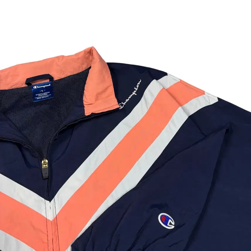 [BUNJANG] Champion Navy/Orange Windbreaker Jacket L / 챔피온 네이비/오렌지 바람막이 L