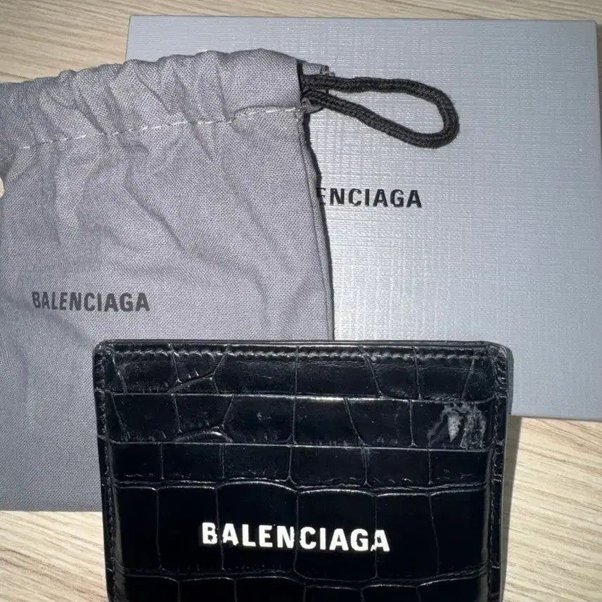 [BUNJANG] Balenciaga Black Crocodile Card Holder / 발렌시아가 카드지갑