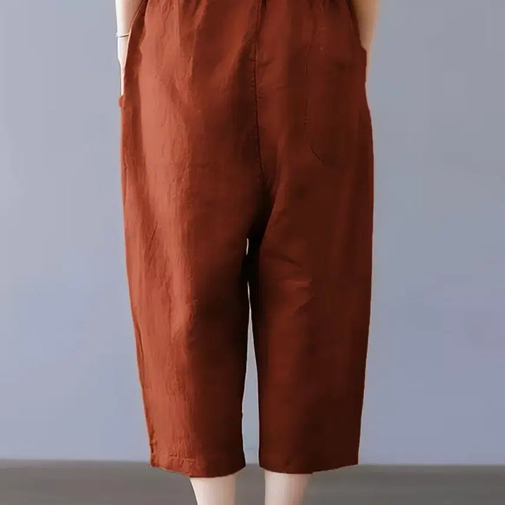 [BUNJANG] Burgundy Banding 9/10 Length Pants / 새상품 버건디 밴딩 팬츠 고무줄바지 9부