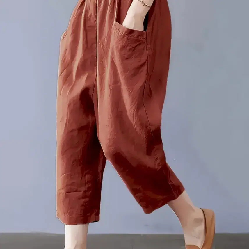 [BUNJANG] Burgundy Banding 9/10 Length Pants / 새상품 버건디 밴딩 팬츠 고무줄바지 9부