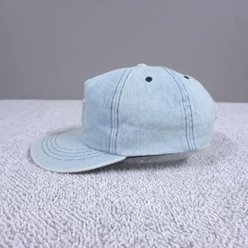 [BUNJANG] USA Flag Pigment Washed Denim Snapback Hat / USA 성조기 남녀공용 피그먼트워싱 데님 연청 스냅백 모자 FREE