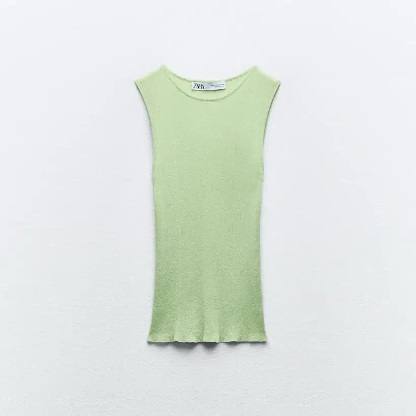 [BUNJANG] ZARA Mint Knit Sleeveless Top / ZARA 자라 민트 니트 슬리브리스 탑