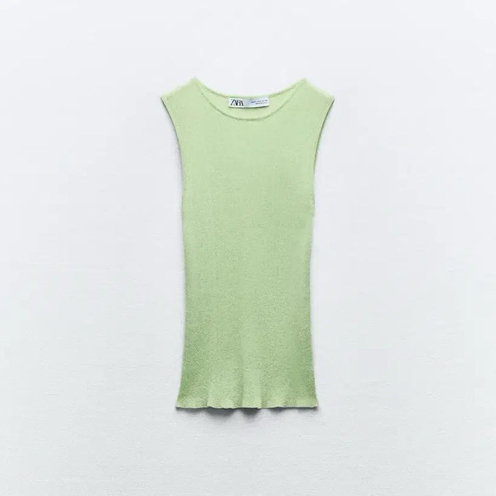 [BUNJANG] ZARA Mint Knit Sleeveless Top / ZARA 자라 민트 니트 슬리브리스 탑