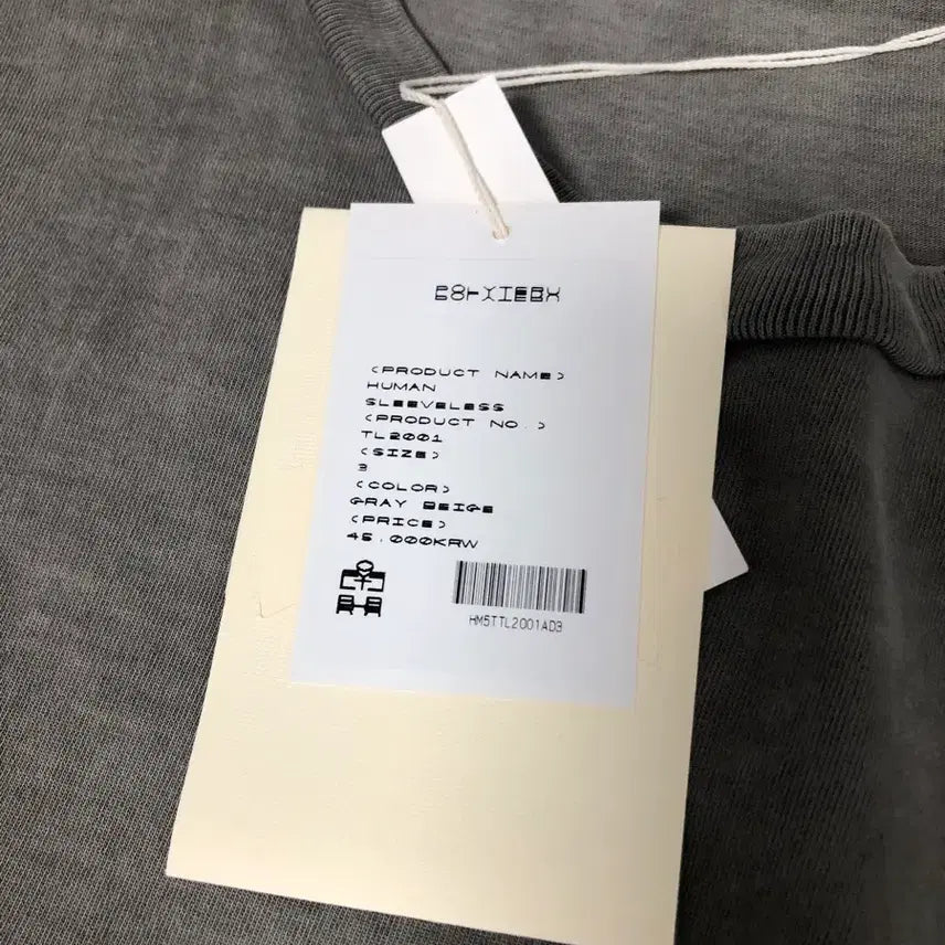 [BUNJANG] Politeru Human Index Sleeveless Top Grey Beige / 3) 폴리테루 휴먼인덱스 슬리브리스 그레이베이지