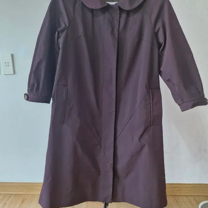 [BUNJANG] Gibi Half Coat Wine Two-Tone / 기비 하프코트