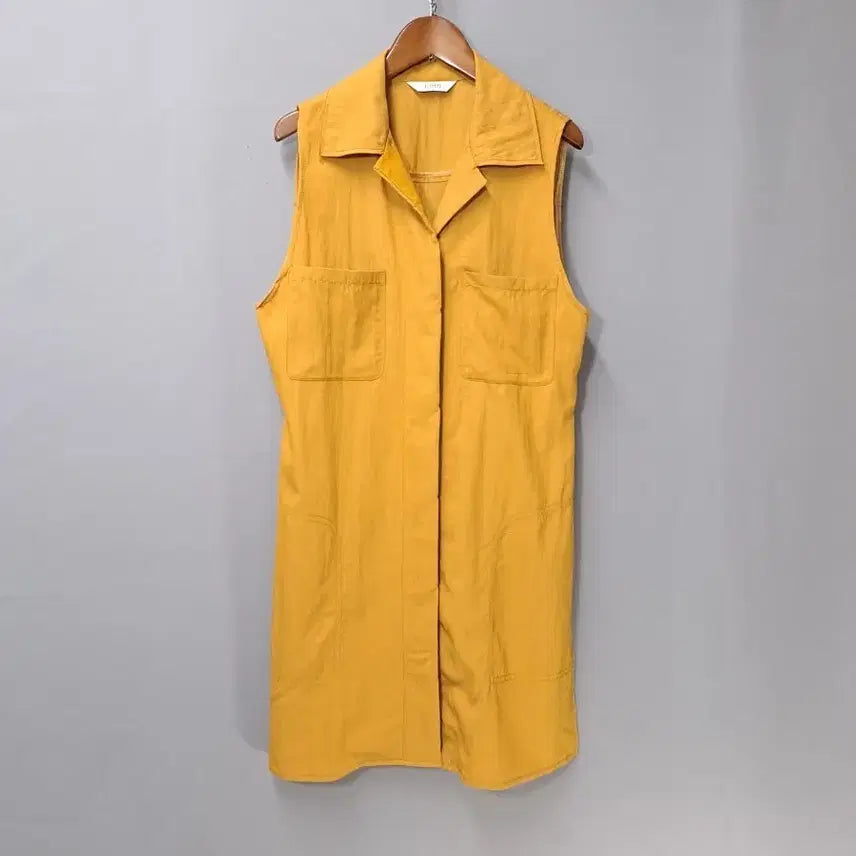 [BUNJANG] Blue Pepe Dark Yellow Long Shirt Vest Natural Seri Material / 블루페페 천연 세리 소재 다크옐로우 롱 셔츠 조끼