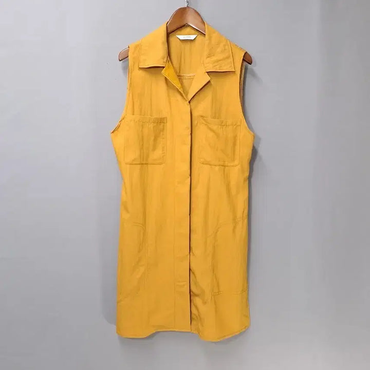 [BUNJANG] Blue Pepe Dark Yellow Long Shirt Vest Natural Seri Material / 블루페페 천연 세리 소재 다크옐로우 롱 셔츠 조끼