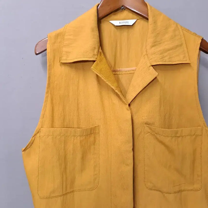 [BUNJANG] Blue Pepe Dark Yellow Long Shirt Vest Natural Seri Material / 블루페페 천연 세리 소재 다크옐로우 롱 셔츠 조끼
