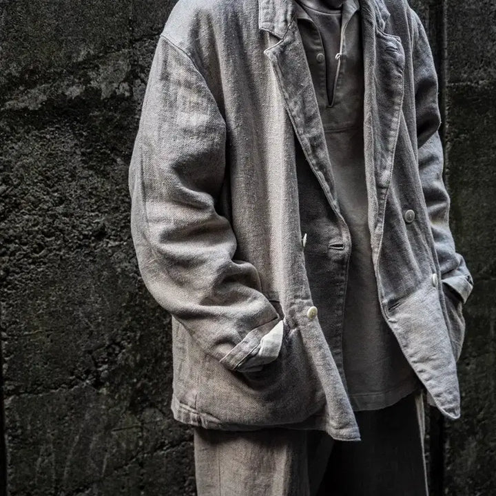 [BUNJANG] Nest Robe Compact Linen Canvas Double Jacket / 네스트로브컨팩트 린넨 캔버스 더블자켓