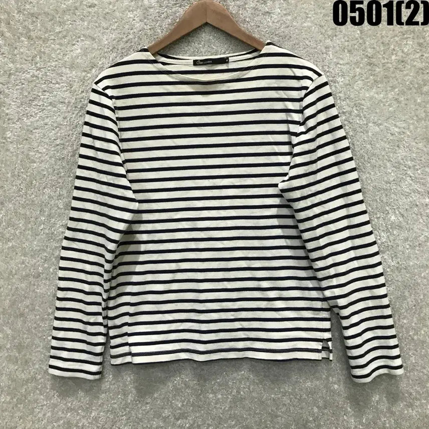 [BUNJANG] 8seconds Striped Long Sleeve T-Shirt (M) / OIGHT SECONDS 스트라이프 긴팔 티셔츠 m