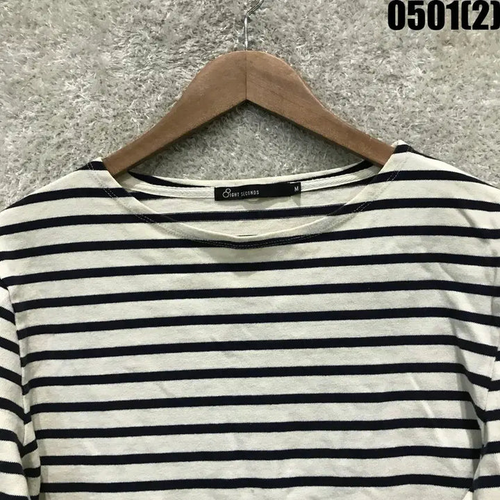 [BUNJANG] 8seconds Striped Long Sleeve T-Shirt (M) / OIGHT SECONDS 스트라이프 긴팔 티셔츠 m