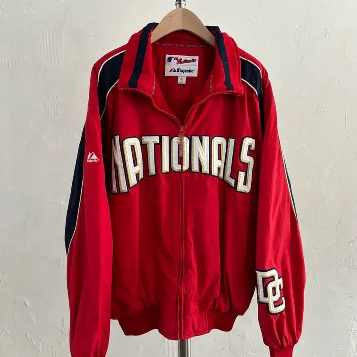 [BUNJANG] Majestic Washington Nationals Baseball Jacket Red M / Majestic 마제스틱 레드 워싱턴 내셔널스 베이스볼 자켓