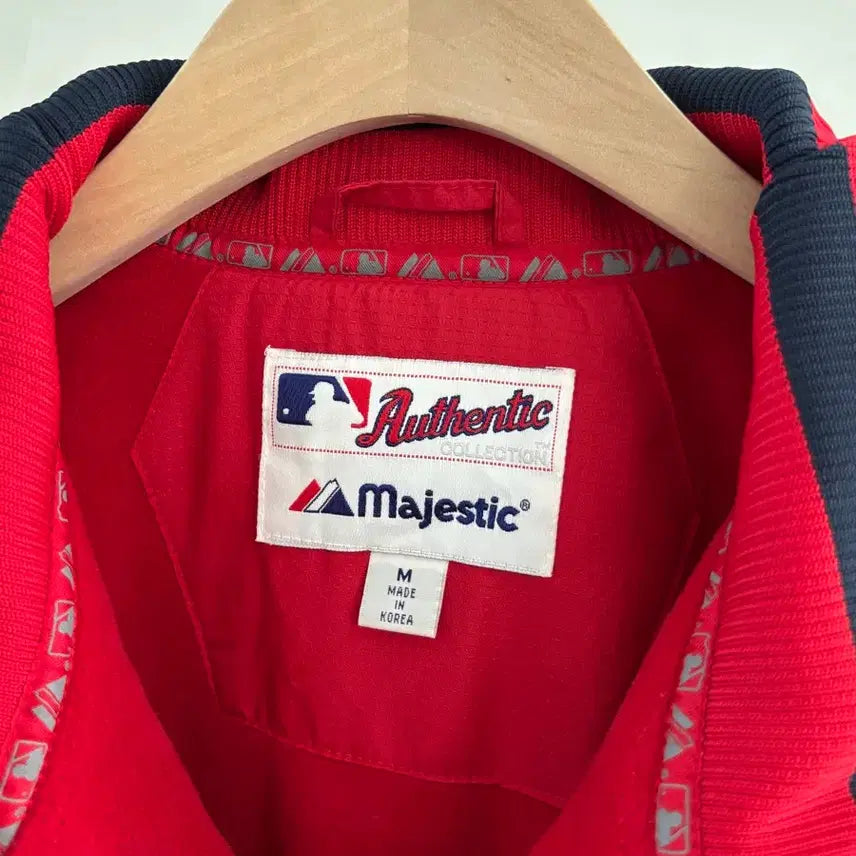 [BUNJANG] Majestic Washington Nationals Baseball Jacket Red M / Majestic 마제스틱 레드 워싱턴 내셔널스 베이스볼 자켓