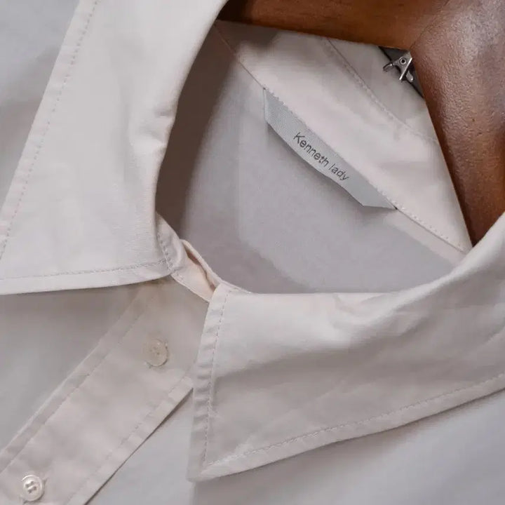 [BUNJANG] Kenneth Lady Cotton Blend Asymmetrical Light Pink Shirt / 케네스 레이디 뒤트임 면혼방 언발 라이트 핑크 셔츠