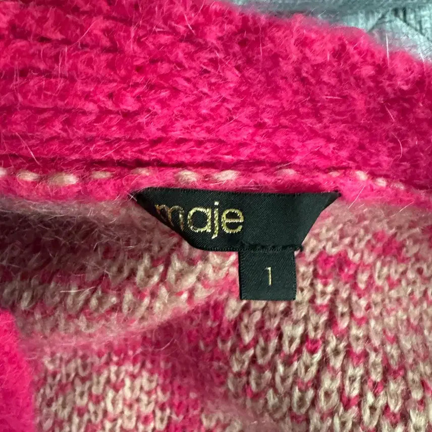 [BUNJANG] Maje Pink Knit Cardigan / 마쥬 핑크 니트 M