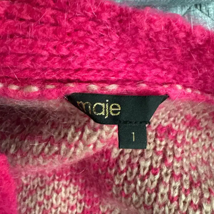 [BUNJANG] Maje Pink Knit Cardigan / 마쥬 핑크 니트 M