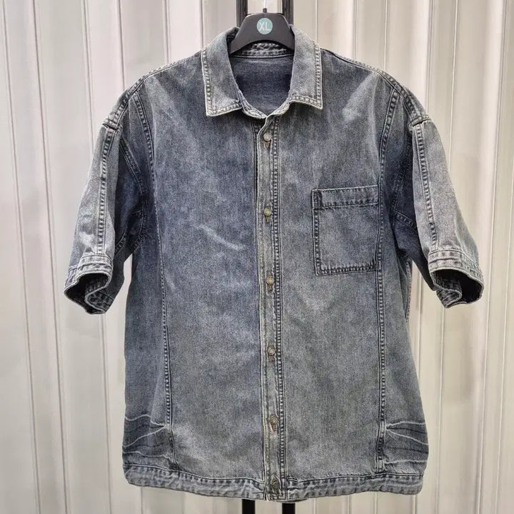 [BUNJANG] Juun.j Vintage Denim Short Sleeve Shirt / juun.j 빈티지 데님 반팔 셔츠