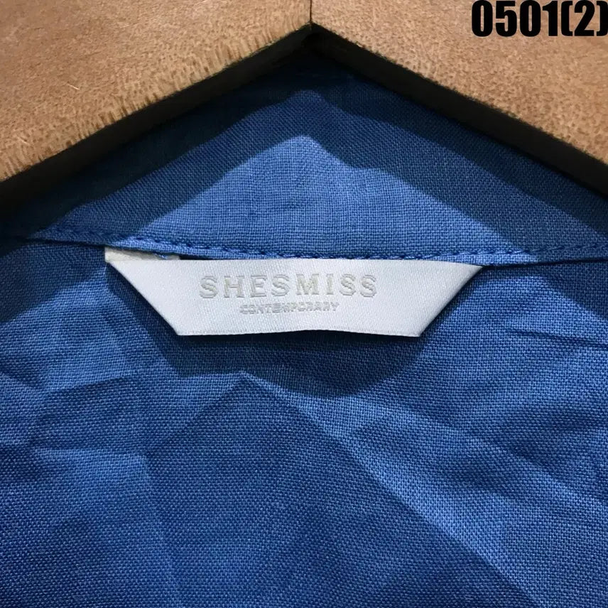 [BUNJANG] Blue Roll-up Long Sleeve Shirt Size S / 블루 롤업 긴팔 남방 s