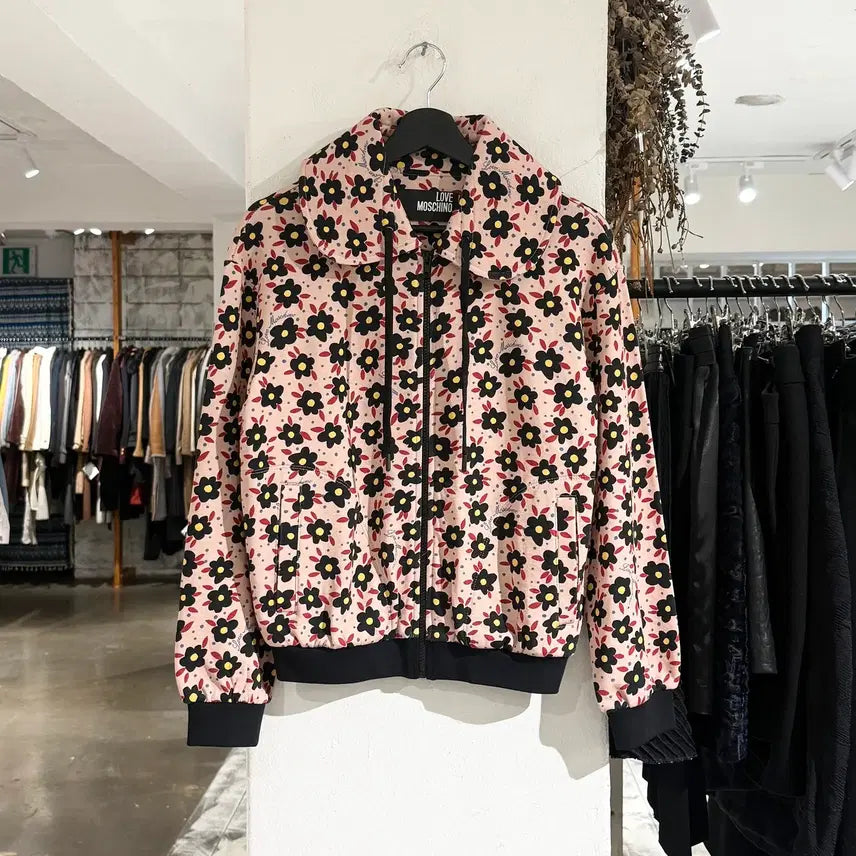 [BUNJANG] Love Moschino Pink Floral Print Jacket / 러브 모스키노 핑크 플로럴 프린트 자켓