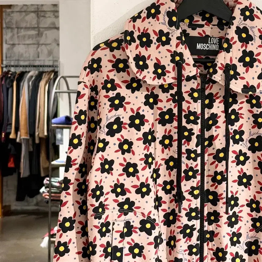 [BUNJANG] Love Moschino Pink Floral Print Jacket / 러브 모스키노 핑크 플로럴 프린트 자켓