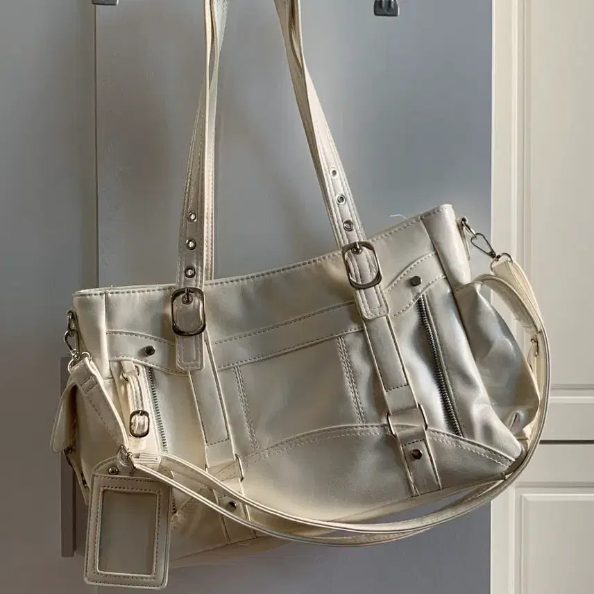 [BUNJANG] Ivory Shoulder Bag Tote Bag Crossbody Bag / 새상품 판매) 에이블리 아이보리 가방 (숄더백 토트백 크로스백 겸용)