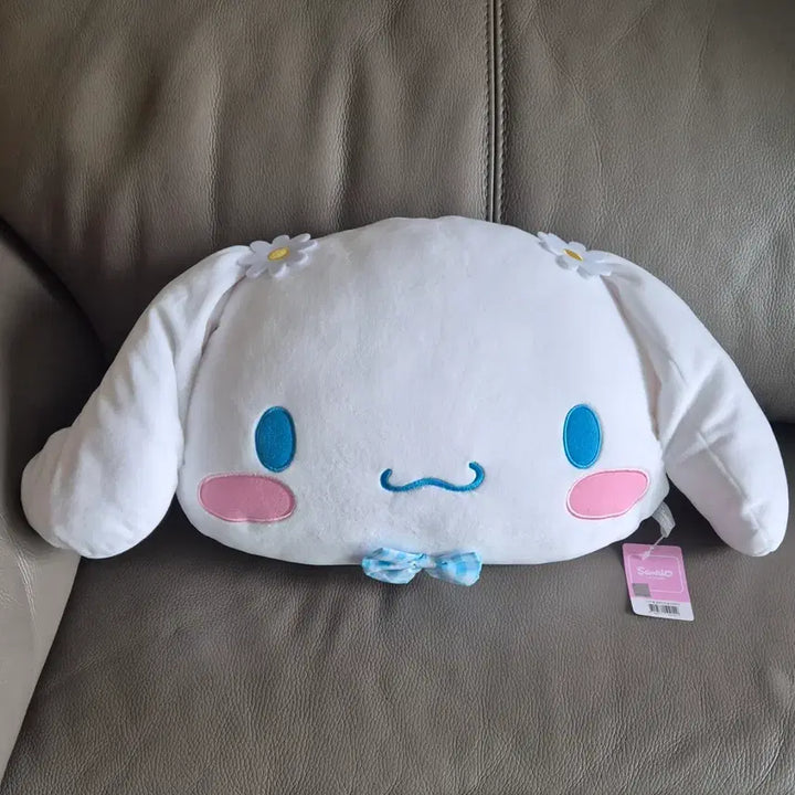 [BUNJANG] Sanrio Cinnamoroll Face Cushion Plush Flower Check / 산리오 시나모롤 얼굴 쿠션 인형 플라워체크