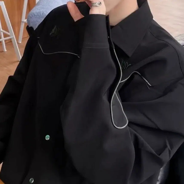 [BUNJANG] Needles PE/PU Double Cloth Piping Cowboy Jacket Black / 니들스 PE/PU 더블 클로스 파이핑 카우보이 자켓 블랙