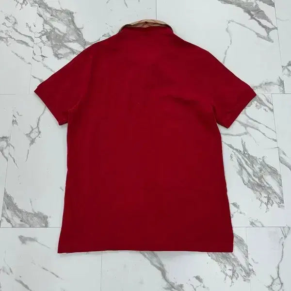 [BUNJANG] Burberry Brit Red Short Sleeve Polo Shirt L / 버버리 브릿 레드 반팔 카라티