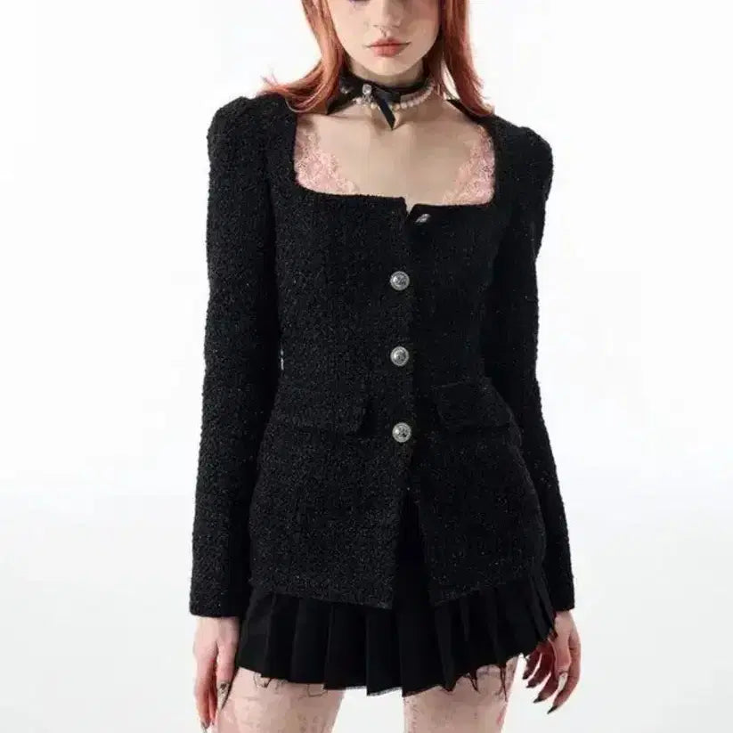 [BUNJANG] 1JINN STUDIO Tweed Jacket Black / 1JINN STUDIO 트위드 자켓 블랙 S (원진 스튜디오)
