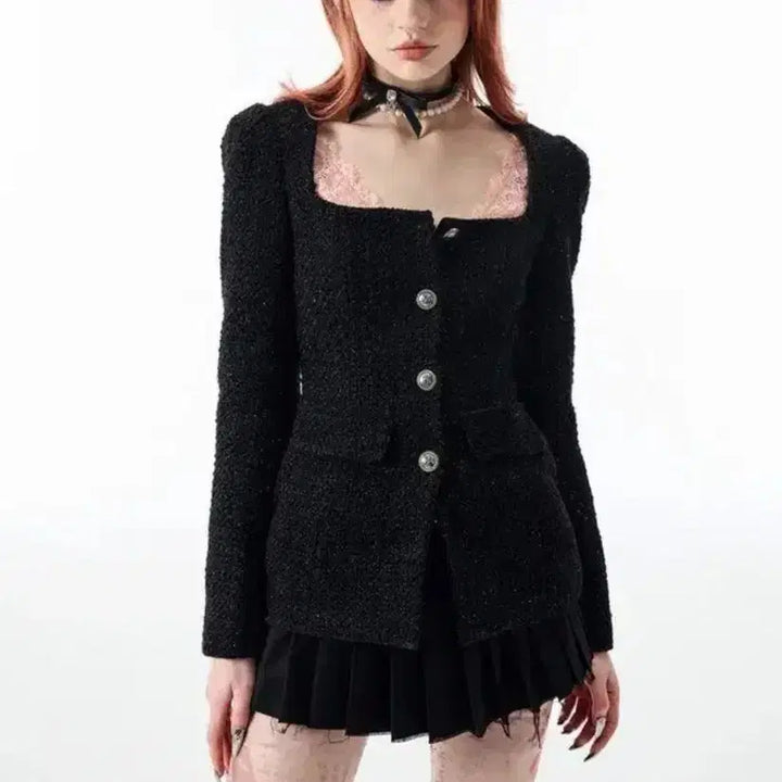 [BUNJANG] 1JINN STUDIO Tweed Jacket Black / 1JINN STUDIO 트위드 자켓 블랙 S (원진 스튜디오)