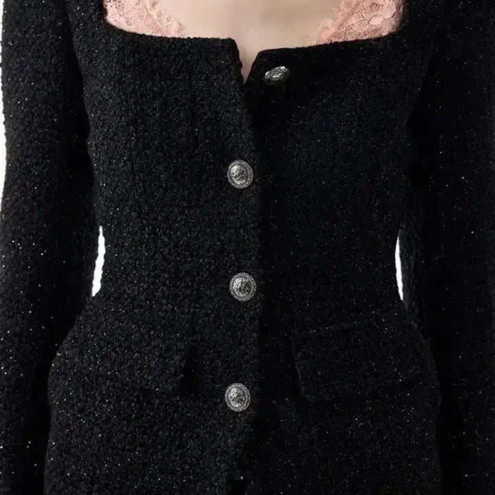 [BUNJANG] 1JINN STUDIO Tweed Jacket Black / 1JINN STUDIO 트위드 자켓 블랙 S (원진 스튜디오)
