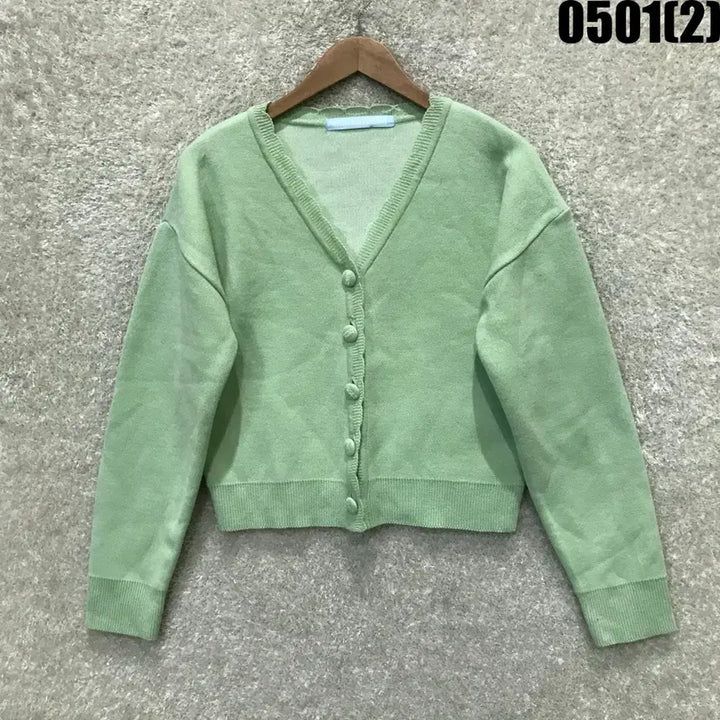 [BUNJANG] OLOi COLLECTION Mints V-Neck Knit Cardigan / OLOiCOLLECTION 연두색 브이넥 니트 가디건 m