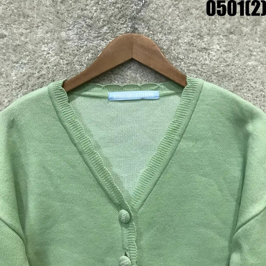[BUNJANG] OLOi COLLECTION Mints V-Neck Knit Cardigan / OLOiCOLLECTION 연두색 브이넥 니트 가디건 m